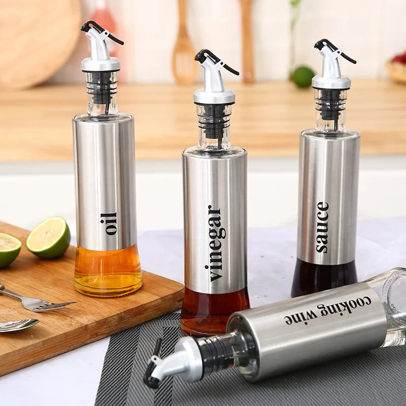 Cooking Seasoning Bottle Dispenser Glass Vinegar Sauce Olive Oil Dispenser Seasoning Jars Kitchen Cooking Tools