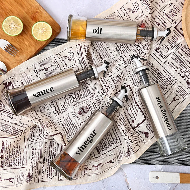 Cooking Seasoning Bottle Dispenser Glass Vinegar Sauce Olive Oil Dispenser Seasoning Jars Kitchen Cooking Tools