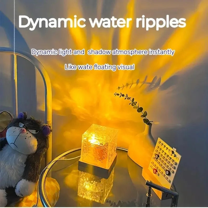 Rotating Water Ripple Night Light