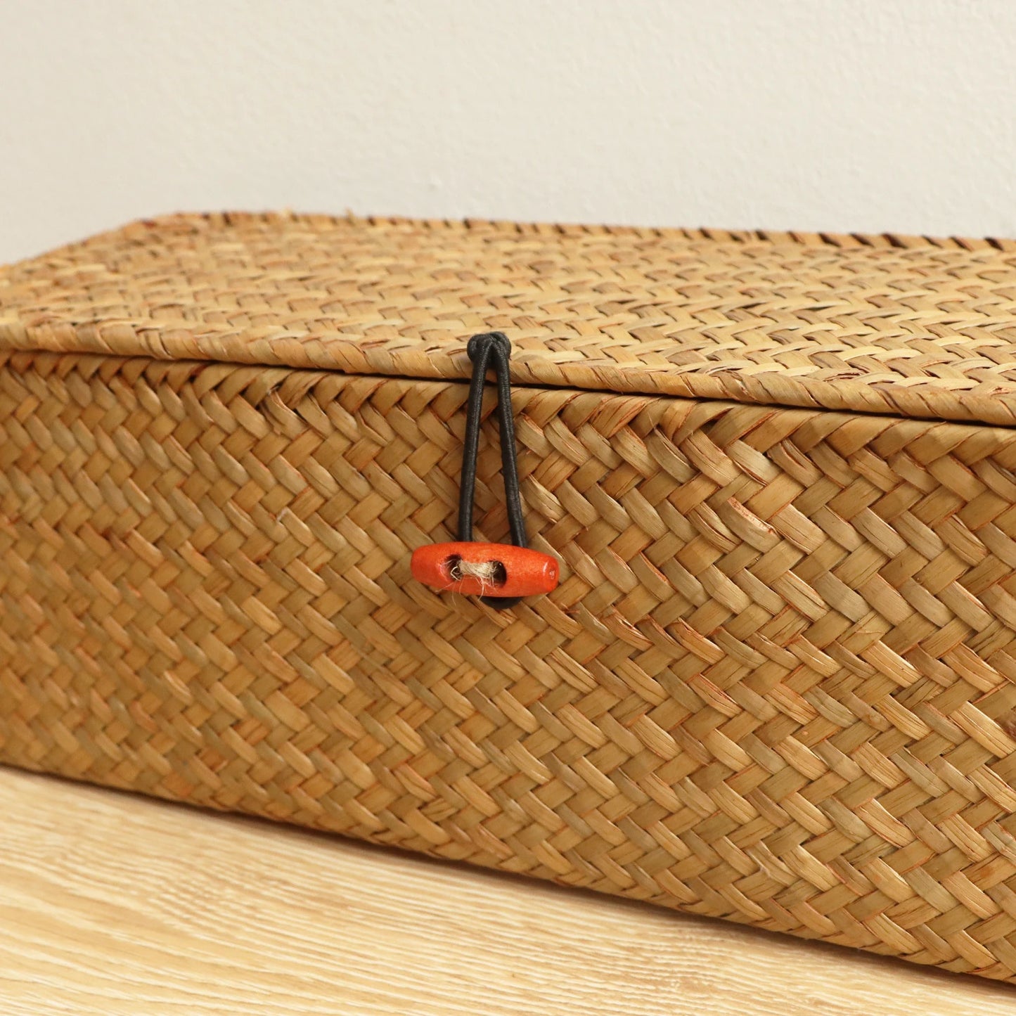 Hand Woven Storage Baskets With Lid Dust Clothing Storage-Box Rectangular Wardrobe Container Sundries Organizer 3 Grids