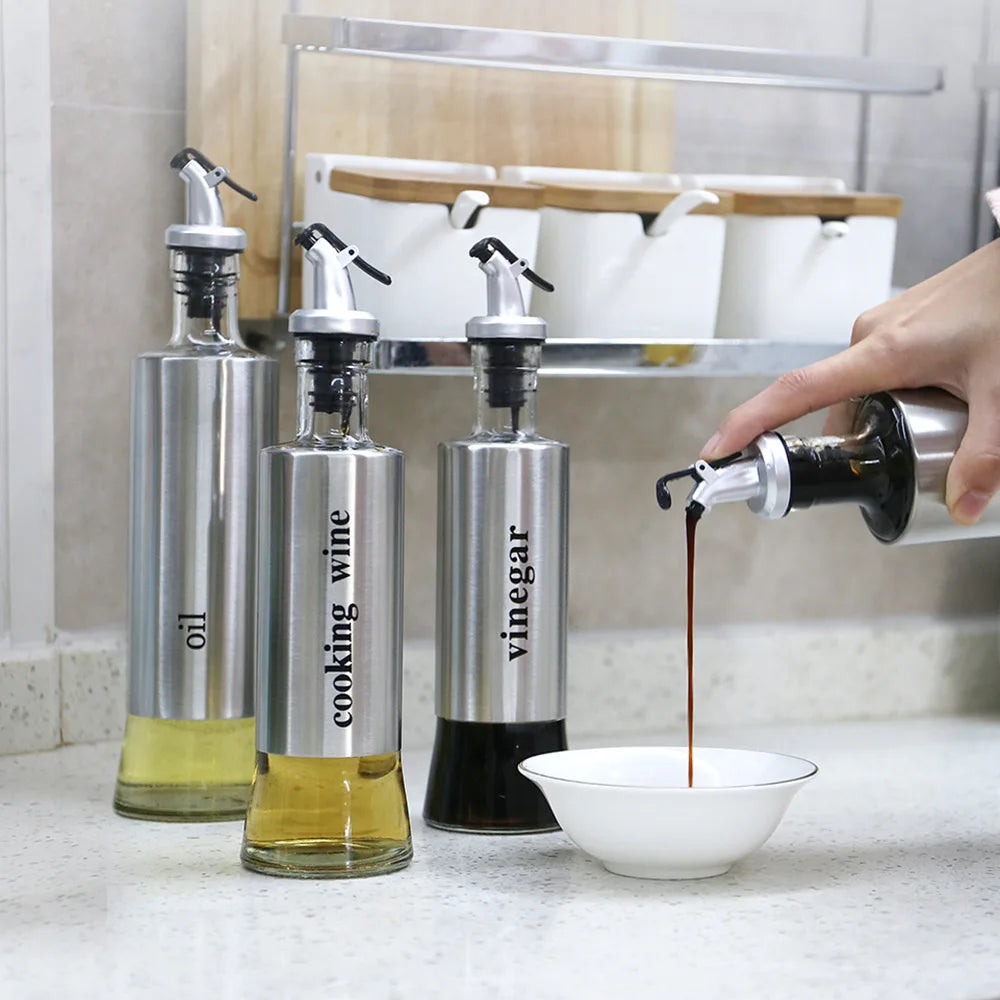 Cooking Seasoning Bottle Dispenser Glass Vinegar Sauce Olive Oil Dispenser Seasoning Jars Kitchen Cooking Tools