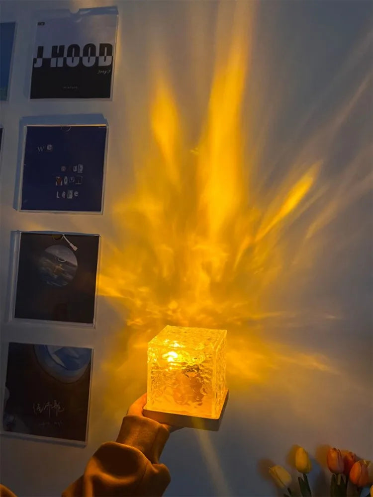 Rotating Water Ripple Night Light
