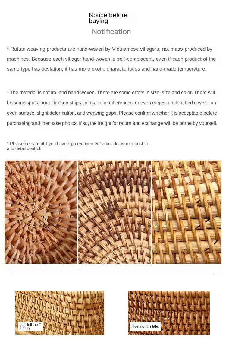 Handwoven Rectangular Rattan Wicker Basket Fruit Tea Snack Bread Picnic Cosmetic Storage Box Kitchen Supplies Household Tools