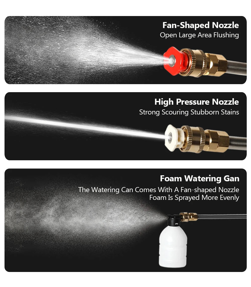 Portable High Pressure Washer 30Bar Car Water Gun Lithium Battery Charging Wireless Spray Cleaner Pump Washing Machine