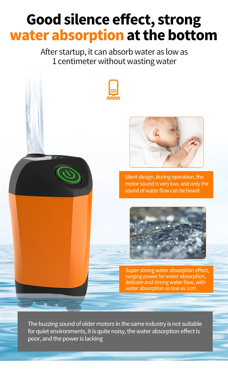 Outdoor Camping Shower IPX7 Waterproof with Digital Display Portable Electric Shower Pump for Hiking Travel Beach Pet Watering