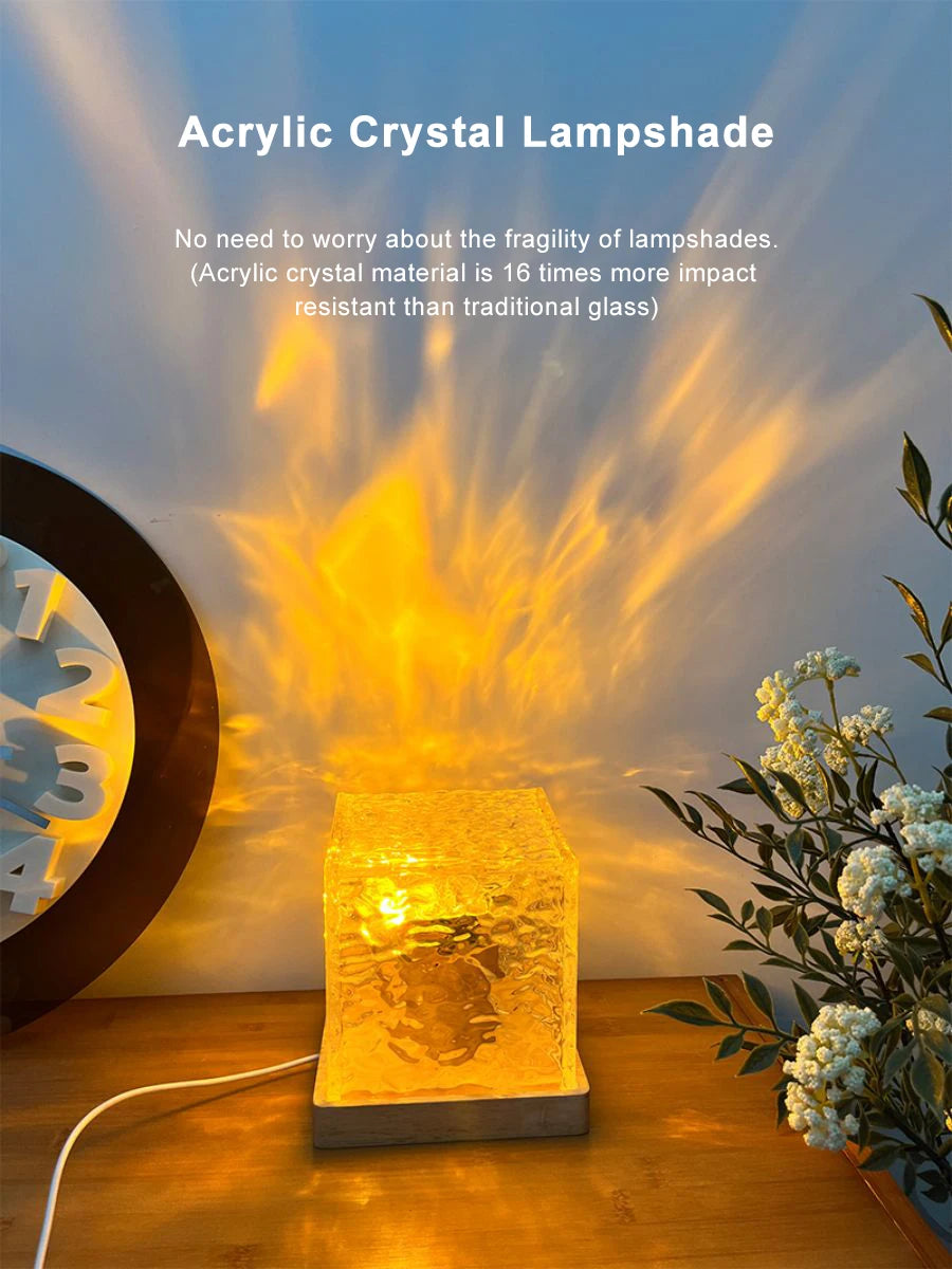 Rotating Water Ripple Night Light