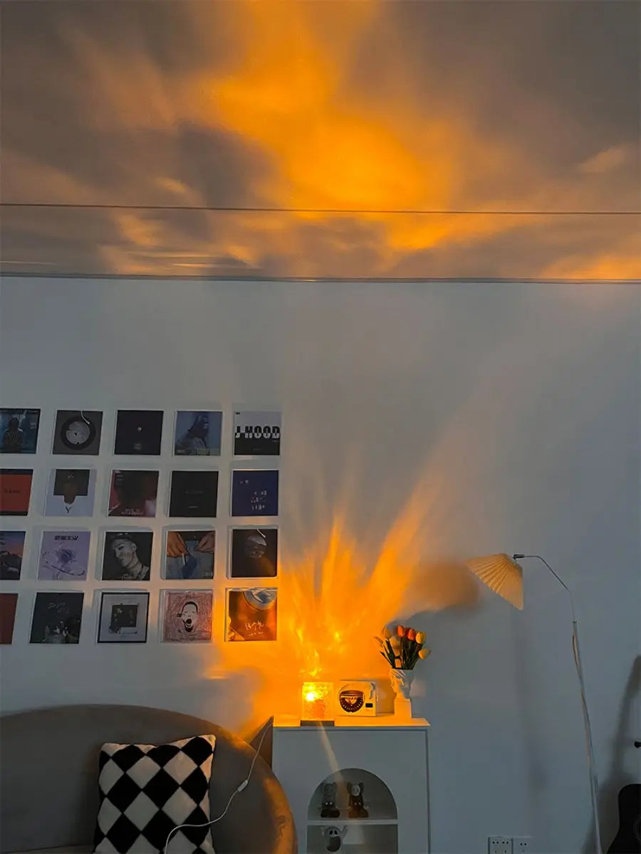 Rotating Water Ripple Night Light