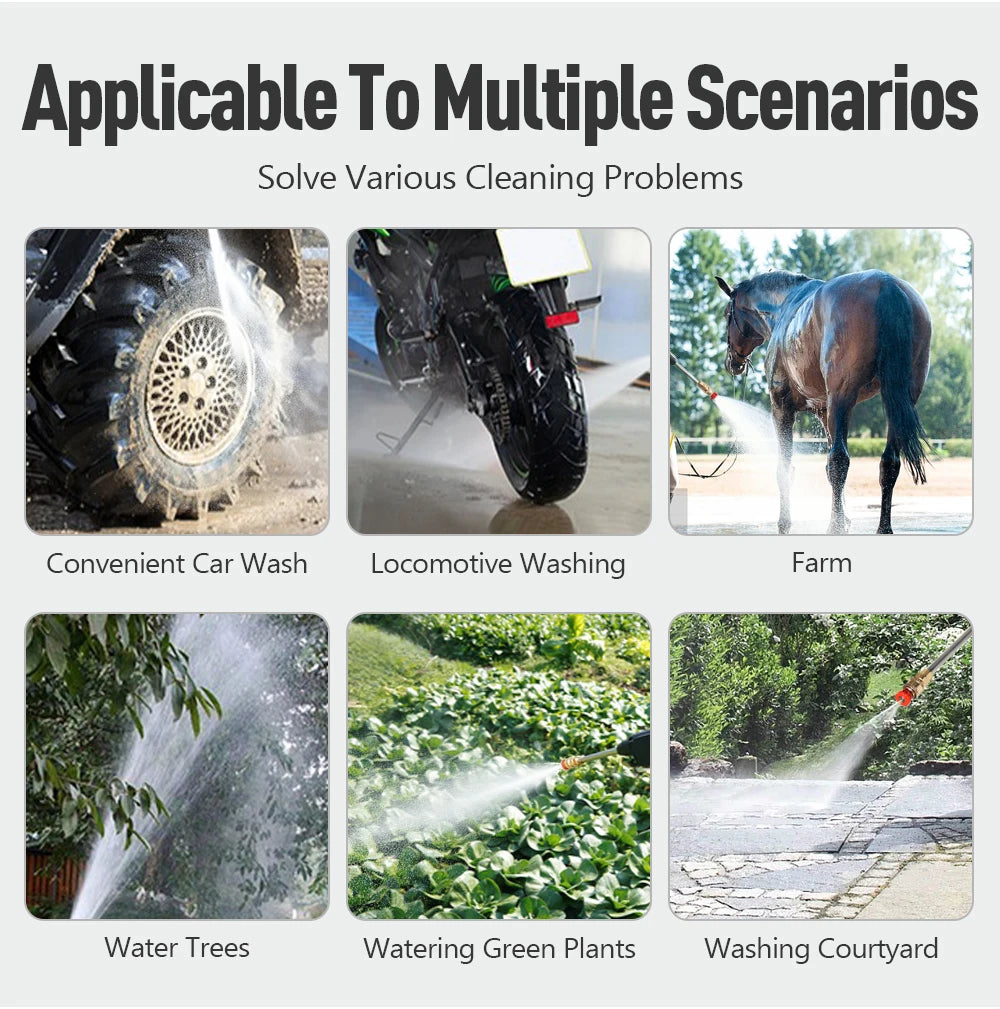 Portable High Pressure Washer 30Bar Car Water Gun Lithium Battery Charging Wireless Spray Cleaner Pump Washing Machine